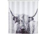 Duschvorhang WENKO "Yak", weiß (highland), B:180cm H:200cm, Polyester, Duschvorhänge, Duschvorhang, Höhe 200 cm