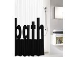 Duschvorhang KLEINE WOLKE "Bath", schwarz (schwarz, weiß), B:180cm H:200cm, Polyester, Duschvorhänge, Duschvorhang, Höhe 200 cm