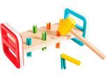 Klopfbank HAPE "Regenbogen-Klopfbank", bunt, Motorikspielzeug, KinderB:24,2cm H:11,4cm T:12,2cm, Holz, Kunststoff, Klopfbank, B:24,2cm H:11,4cm T:12,2cm
