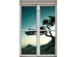 Wandsticker QUEENCE "Küste", beige (natur), B:40cm H:60cm T:0,1cm, Wandtattoos, Wandsticker, Wandsticker, Wandbild, selbstklebend, 3D, Fenster