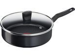 Schmorpfanne TEFAL "Start'Easy", schwarz, B:25,4cm H:9,1cm L:42cm Ø:24cm, Pfannen, Schmorpfanne, Thermo-Signal-Temperaturanzeiger, Induktion, Ø 24 cm