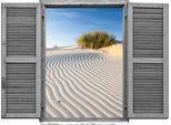Wandtattoo QUEENCE "Strand", beige (natur), B:80cm H:60cm T:0,1cm, Wandtattoos, Wandtattoo, Wandsticker, Wandbild, selbstklebend, 3D, Fenster