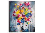 Wandbild REINDERS "Butterfly Balloon", bunt (farbe bild(er): mehrfarbig), B:40cm H:50cm T:3cm, Bilder, Wandbild, Kinderzimmer - Schmetterlinge - Kind - Mehrfarbig - MDF - Street Art