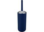 WC-Garnitur WENKO "Brasil", blau (dunkelblau), H:37cm L:10cm, Kunststoff, Reinigungsbürsten, WC-Garnitur
