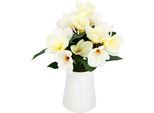 Kunstblume I.GE.A. "Frangipani in Vase aus Keramik", beige (creme), B:25cm H:35cm L:20cm, Polyester, Kunstpflanzen, Kunstblume