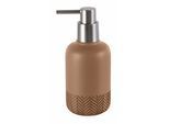 Seifenspender KLEINE WOLKE "Herringbone", braun, Polyresin (Kunststein), Dosierspender, Seifenspender, 0,26 Liter Inhalt
