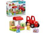 Konstruktionsspielsteine LEGO "Traktor und Marktstand (10468), LEGO DUPLO Peppa Pig", bunt, Spielbausteine, Kinder, Kunststoff, Konstruktionsspielsteine
