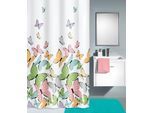 Duschvorhang KLEINE WOLKE "Butterflies", bunt (weiß, bunt), B:180cm H:200cm, Polyester, Duschvorhänge, Duschvorhang