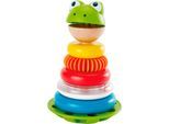 Stapelspielzeug HAPE "Stapel Frosch", bunt, Stapelspielzeug, BabyB:11cm H:22cm T:11cm, Holz, Kunststoff, Stapelspielzeug, B:11cm H:22cm T:11cm