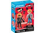 Konstruktions-Spielset PLAYMOBIL "Miraculous: Adrien & Cat Noir (71337), Miraculous", bunt, Spielbausteine, Kinder, Kunststoff, Konstruktions-Spielset, Made in Europe