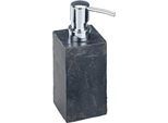 Seifenspender WENKO "Slate Rock", grau, Polyresin (Kunststein), Dosierspender, Seifenspender