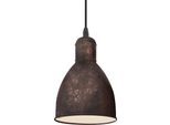 EGLO Hängeleuchte "PRIDDY 1 Pendellampe, E27, IP20, Stahl, Vintage, Esstischlampe, Lampe", braun (kupferfarben), 1, Ø 15,5cm, Leuchten, Hängeleuchte, H110 x Ø15,5 cm, kupferfarben-antik, 1X40W exkl., Hängeleuchte