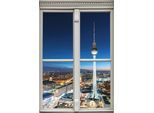 Wandsticker QUEENCE "Berlin", bunt, B:40cm H:60cm T:0,1cm, Wandtattoos, Wandsticker, Wandsticker, Wandbild, selbstklebend, 3D, Fenster