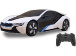 RC-Auto JAMARA "BMW I8 1:24 weiß/gelb 2,4GHz UV Photochromic Serie", gelb (weiß, gelb), Fernlenkfahrzeuge, KinderB:9cm H:5cm, Kunststoff, RC-Auto, B:9cm H:5cm