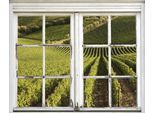 Wandsticker QUEENCE "Feld", grün, B:40cm H:60cm T:0,1cm, Wandtattoos, Wandsticker, Wandsticker, Wandbild, selbstklebend, 3D, Fenster