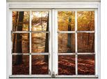 Wandsticker QUEENCE "Wald", braun, B:40cm H:60cm T:0,1cm, Wandtattoos, Wandsticker, Wandsticker, Wandbild, selbstklebend, 3D, Fenster