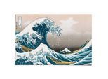 Poster REINDERS "Große Welle - Hokusai", blau (farbe bild(er): blau), B:91,5cm H:61cm T:0,1cm, Papier, Bilder, Poster