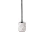WC-Garnitur KLEINE WOLKE "Crackle", weiß, B:10,6cm H:39cm L:11cm, Polyresin (Kunststein), Reinigungsbürsten, WC-Garnitur