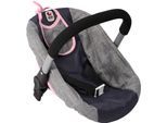 Puppen Autositz CHIC2000 "mit Adapter", grau (melange grau, navy), Puppenausstattungen, KinderB:30cm H:35cm T:30cm, Kunststoff, Polyester, Stahl, Puppen Autositz, passend für Puppenwagen Mika, Nele, Jara, Linus und Linus Duo, B:30cm H:35cm T:30cm