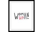 Bild QUEENCE "Woman", bunt (farbe rahmen: schwarz, farbe bild(er): bunt), B:30cm H:40cm T:3cm, Acrylglas, Holz, Papier, Bilder, Bild, HD Premium Poster-Druck inkl. Holzrahmen