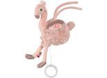 Spieluhr FEHN "Lazy, Crazy & Pink, Flamingo", rosa (rose), Spieluhren, BabyB:12,6cm H:5,8cm L:25,5cm, Plüsch, Softvelours, Spieluhr, B:12,6cm H:5,8cm L:25,5cm