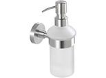 Seifenspender WENKO "Bosio", silber (silberfarben), Edelstahl, Glas, Dosierspender, Seifenspender, Edelstahl rostfrei, ca. 200 ml Füllmenge