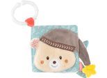 Greifspielzeug FEHN "Bruno, Stoffbuch", bunt, Greifspielzeug, BabyB:11cm H:11cm, Greifspielzeug, mit Ring zur Befestigung an Kinderwagen, Babyschale oder Bett, B:11cm H:11cm