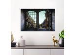 Wandsticker QUEENCE "Palmen", bunt, B:60cm H:40cm, Vinyl, Wandtattoos, Wandsticker, Wandsticker, Wandbild, selbstklebend, 3D, Fenster