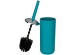 WC-Garnitur WENKO "Brasil", blau (petrol), H:37cm L:10cm, Kunststoff, Reinigungsbürsten, WC-Garnitur