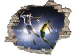 Wandtattoo QUEENCE "Fußball", bunt, B:60cm H:50cm T:0,1cm, Wandtattoos, Wandtattoo, Wandsticker, Wandbild, selbstklebend, 3D, Wanddurchbruch