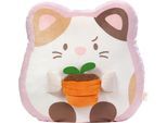 Kuscheltier NICI "mymochi, Katze Angy mit Blumentopf 35x33x12 cm", weiß, Plüschfiguren, KinderB:35cm H:33cm L:12cm, Plüsch, Kuscheltier, B:35cm H:33cm L:12cm