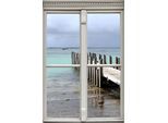 Wandsticker QUEENCE "Steg", beige (natur), B:40cm H:60cm T:0,1cm, Wandtattoos, Wandsticker, Wandsticker, Wandbild, selbstklebend, 3D, Fenster