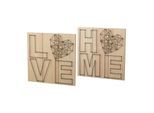 Holzbild CREATIV HOME, beige (farbe bild(er): natur), B:30cm H:30cm T:4cm, Bilder, Holzbild, Wanddeko, aus Holz, mit Schriftzug