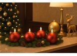 LED-Kerze I.GE.A. "Kugel-Kerze A", rot, B:10cm H:12cm, Glas, Kerzen, LED-Kerze, aus Glas batteriebetrieben mit Timer Adventskranz Adventskerzen