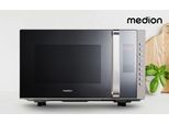 MEDION Mikrowelle "MD 17495 mit Grill und Heißluftfunktion, Timerfunktion, 23 L Kapazität", silber (silberfarben), B:49cm H:29cm T:41cm, Mikrowellen, 5 Leistungsstufen, 10 Automatikprogramme, Auftaufunktion, Mikrowelle