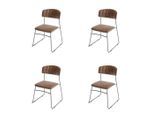 Mid.you , Cognac , Metall, Leder , 48x78x57 cm , Europäischer Sicherheitsstandard , stapelbar , Esszimmer, Esszimmerstühle, Stuhlsets Esszimmer