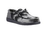 HEYDUDE Wally Funk Overdye Baumwoll Herren Mokassins Schuhe Schwarz/Graugranit