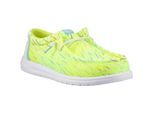 HEYDUDE Wally Party Mesh Polyester Herren Mokassins Schuhe Lime Punch/Weiß