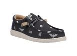 HEYDUDE Wally Stars n Skulls 100% Katoenen Heren Zwarte Bootschoenen