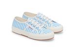 Superga 2750 Streifen Druck Baumwolle Damen Offwhite/Azur Sneakers