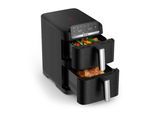TEFAL Heißluftfritteuse "EY7528 Easy Fry Crispy Stack", schwarz, B:24,5cm H:39,8cm T:44,2cm, Fritteusen, platzsparendes Design, Doppelkammer-Heißluftfritteuse, 6 L + 4 L