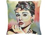 Dekokissen PAD "Legend", rot (audrey, gemustert), B:45cm L:45cm, Obermaterial: 50% Baumwolle, 45% Polyester, 5% Polyacryl, Dekokissen_Sitzkissen_Kissenhüllen, made in europe