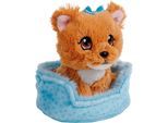 Kuscheltier NICI "Little Paws, Hund Yorkshire, 12 cm, im Körbchen blau", braun, Plüschfiguren, KinderB:11cm H:12cm L:10cm, Kuscheltier, B:11cm H:12cm L:10cm