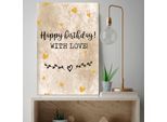 Metallbild QUEENCE "Birthday with Love", schwarz (farbe bild(er): schwarz), B:20cm H:30cm, Metall, Stahl, Bilder, Metallbild, Stahlschilder