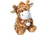 Kuscheltier HEUNEC "Misanimo, Giraffe mit Baby, 25 cm", braun (braun, hellbeige), Plüschfiguren, KinderH:25cm, Plüsch, Softwool, Kuscheltier, H:25cm