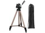 HAMA Dreibeinstativ "Dreibeinstativ für Foto und Videokameras, 3D 3-Wege Stativkopf, beige", beige (champagner), H:125cm, Stative, 3 fach ausziehbar von 42,5 bis 125 cm, Schnellwechselplatte, Dreibeinstativ
