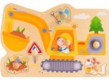 Steckpuzzle HABA "Bagger", bunt, Puzzles, KinderB:21cm H:2,3cm T:30cm, Holz, Motiv, Steckpuzzle, B:21cm H:2,3cm T:30cm