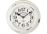 Wanduhr AMBIENTE HAUS "Kensington Wanduhr aus Metall 21cm", weiß, B:21cm H:21cm T:4cm, Wanduhren, Wanduhr