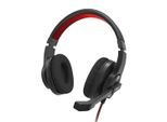 HAMA PC-Headset "PC-Office-Headset "HS-USB400 V2", Stereo, Schwarz, USB-Headset", rot (schwarz, rot), B:17,2cm H:9cm T:23cm, Kopfhörer, - Zusatzfunktionen: Lautstärkeregler, Mikrofon-Stummschaltung, PC-Headset