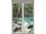 Wandsticker QUEENCE "Bach", beige (natur), B:40cm H:60cm T:0,1cm, Wandtattoos, Wandsticker, Wandsticker, Wandbild, selbstklebend, 3D, Fenster